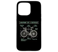 Custodia per iPhone 15 Pro Max Diagramma divertente di anatomia della bicicletta Giornata mondiale della bici umorismo del ciclista