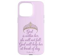 Custodia per iPhone 15 Pro Max Dio è dentro di lei e non cadrà Salmi 46:5