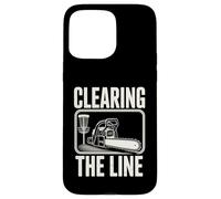 Custodia per iPhone 15 Pro Max Disco Golf Clearing The Line Chainsaw Disc Giocatore di golf