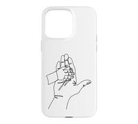 Custodia per iPhone 15 Pro Max Disegno a una linea: mani che raccontano storie