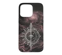 Custodia per iPhone 15 Pro Max Disegno cosmico spirituale dell'equilibrio del sole celeste