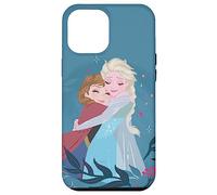 Custodia per iPhone 15 Pro Max Disney Frozen Anna ed Elsa Sister Hug Slate Blue