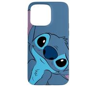 Custodia per iPhone 15 Pro Max Disney Lilo and Stitch - Cucitura a punto carino, colore: grigio ard