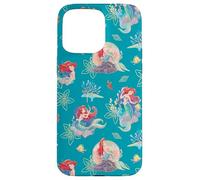 Custodia per iPhone 15 Pro Max Disney Princess Ariel Flounder e Sebastian sotto il mare