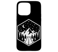 Custodia per iPhone 15 Pro Max Distintivo di montagna Notte Sentieri Escursionismo