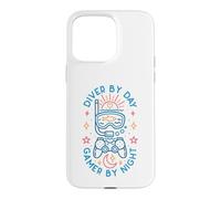 Custodia per iPhone 15 Pro Max Diver By Day Gamer By Night Scuba Diving Amante Istruttore