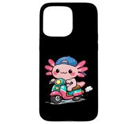 Custodia per iPhone 15 Pro Max DIVERTENTE AXOLOTL IN GUIDA IN SCOOTER