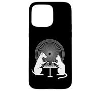 Custodia per iPhone 15 Pro Max Divertente cane vs gatto giocare a scacchi strategia a spirale ipnotica