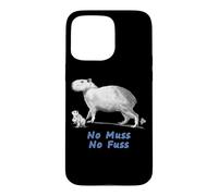 Custodia per iPhone 15 Pro Max Divertente Capibara Babybara Mamabara "No Muss No Fuss"