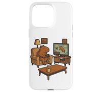 Custodia per iPhone 15 Pro Max Divertente Capybara Gamer Meme Accogliente Animale Gioco Scherzo Retro Gioco