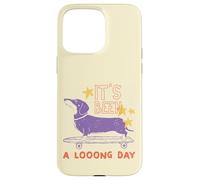 Custodia per iPhone 15 Pro Max Divertente Citazione Cane Skateboard Dopo Una LUNGA Giornata