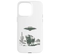 Custodia per iPhone 15 Pro Max Divertente Cowboy Bisonte UFO Alien Desert Incontro