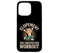Custodia per iPhone 15 Pro Max Divertente Gatto Elopement Inaspettato Allenamento Retrò