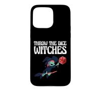Custodia per iPhone 15 Pro Max Divertente Halloween Strega Da Tavolo Gamer Lancia Le Streghe Dado