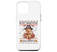 Custodia per iPhone 15 Pro Max divertente Just Waiting For Halloween Golden Retriever Pirate