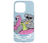 Custodia per iPhone 15 Pro Max Divertente Koala Pool Float Flamingo Summer Party
