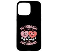 Custodia per iPhone 15 Pro Max Divertente Mi Corazon Cuori Carini Tenendosi Per Mano Dicendo
