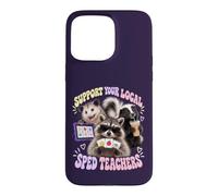 Custodia per iPhone 15 Pro Max Divertente procione Possum creature boschive Insegnante Umorismo