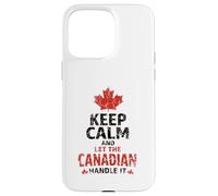 Custodia per iPhone 15 Pro Max Divertente regalo canadese Keep Calm Maple Leaf Canada Pride design