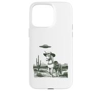 Custodia per iPhone 15 Pro Max Divertente unicorno cappello da cowboy UFO Desert Cactus Western