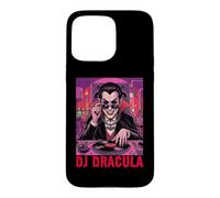 Custodia per iPhone 15 Pro Max DJ Dracula Vampire Disc Jockey Giradischi Vinili Spooky Spaventoso