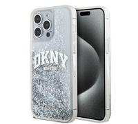 Custodia per iPhone 15 Pro Max DKNY Liquid Glitter Big Logo Bianca