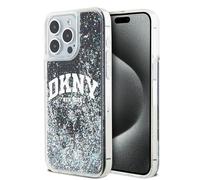 Custodia per iPhone 15 Pro Max DKNY Liquid Glitter Big Logo nera