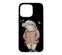 Custodia per iPhone 15 Pro Max Dolphin in pigiama per gli amanti degli animali e degli indumenti da notte