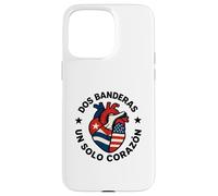 Custodia per iPhone 15 Pro Max Dos Banderas Un Solo Corazon Due Bandiere Un Cuore Cubano