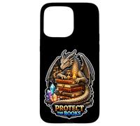 Custodia per iPhone 15 Pro Max Dragon Library Guardian mantiene le storie al sicuro