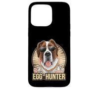 Custodia per iPhone 15 Pro Max Easter Bunny Saint Bernard Egg Hunter Amante dei cani