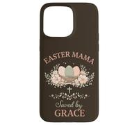 Custodia per iPhone 15 Pro Max Easter Mama Saved by Grace Floral Faith Citazione Design
