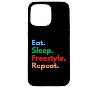 Custodia per iPhone 15 Pro Max Eat Sleep Freestyle Repeat per ballerini e amanti del freestyle