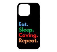 Custodia per iPhone 15 Pro Max Eat Sleep Speleologia Ripeti per gli amanti degli speleologi e degli esploratori delle caverne