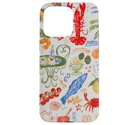 Custodia per iPhone 15 Pro Max Estate Preppy Pomodoro Pesce Costiero Dolce Vita Spiaggia Blu