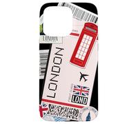 Custodia per iPhone 15 Pro Max Etichetta dei biglietti aerei per la destinazione Londra