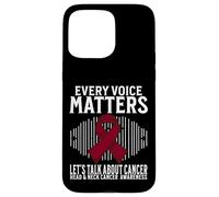 Custodia per iPhone 15 Pro Max Every Voice Matters Head and Neck Cancer Awareness Gifts