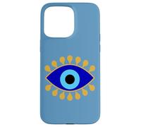 Custodia per iPhone 15 Pro Max Evil Eye in Blue Golden Nazar Protezione come Boho Spiritual