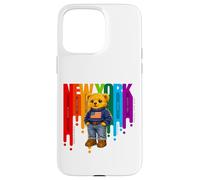 Custodia per iPhone 15 Pro Max Exceed The Limit New York Teddy Bear- Colorful NYC Boroughs
