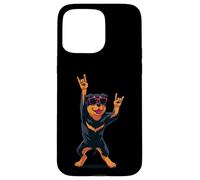 Custodia per iPhone 15 Pro Max Fantastica grafica Rottweiler Rock on Funny Dog Lover, mano rosa