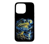 Custodia per iPhone 15 Pro Max Fantastica opera d'arte fantasy a forma di rana illuminata dalla luna