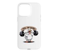 Custodia per iPhone 15 Pro Max Feel The Gains Duck - Allenamento per sollevamento pesi