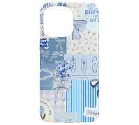 Custodia per iPhone 15 Pro Max Fiocco blu Love Like Jesus carino floreale estivo patchwork