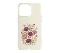 Custodia per iPhone 15 Pro Max Fiore di nascita di novembre, peonia, crisantemo, botanico, floreale