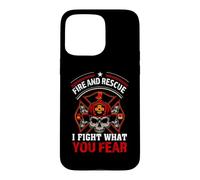 Custodia per iPhone 15 Pro Max Fire and Rescue I Fight What You Fear Brave Firefighter