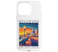 Custodia per iPhone 15 Pro Max First State Delaware GPS Coordinates Travel Poster Opera d'arte