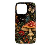 Custodia per iPhone 15 Pro Max Flora di funghi Amanita botanici vintage