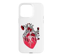 Custodia per iPhone 15 Pro Max Floral Human Heart Anatomy