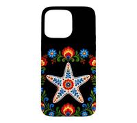 Custodia per iPhone 15 Pro Max Floreale Stella Marina Folk Art Motivi Fiori