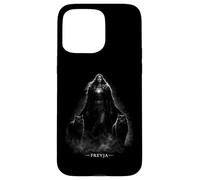 Custodia per iPhone 15 Pro Max Freyja Dea norrena con nebbia di gatti